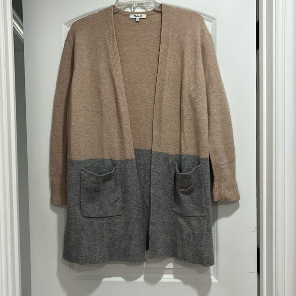 Madewell Pink and Gray Cardigan Sweater